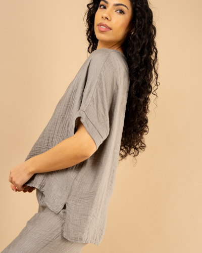 Blouse satinée