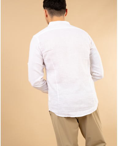Chemise col mão lin
