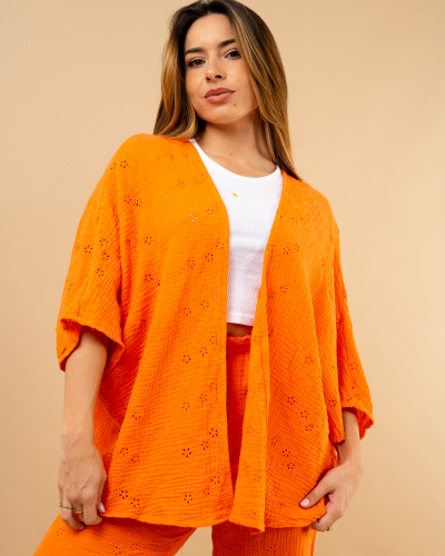 Kimono gaze brodé