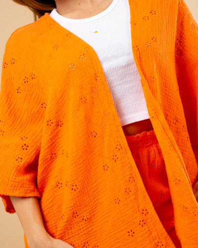 Kimono gaze brodé