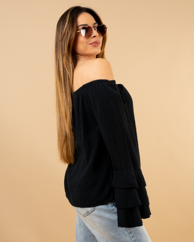 Blouse gaze volant