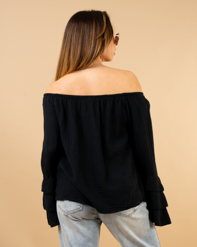 Blouse gaze volant