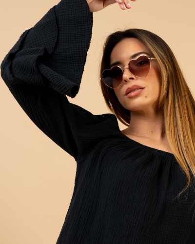 Blouse gaze volant