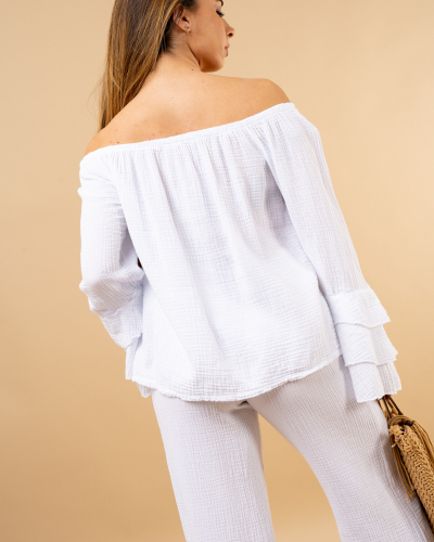 Blouse gaze volant