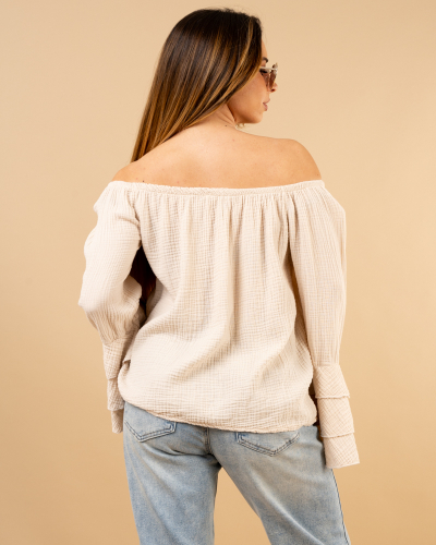 Blouse gaze volant