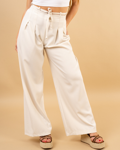 Pantalon large lacet