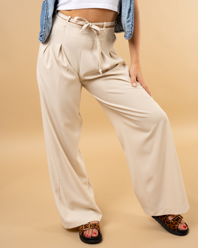 Pantalon large lacet