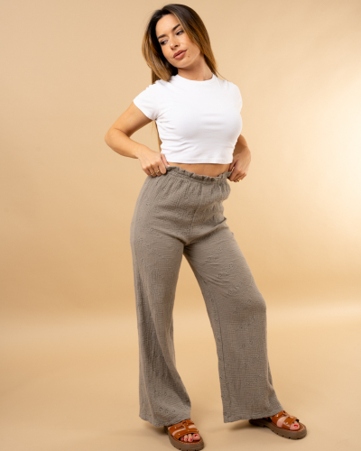 Pantalon brodé