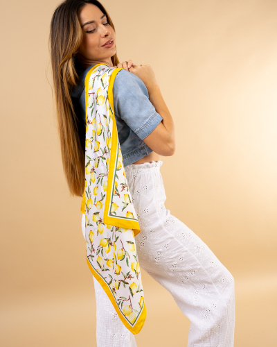 Foulard citrons jaunes