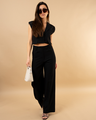 Pantalon large boutons