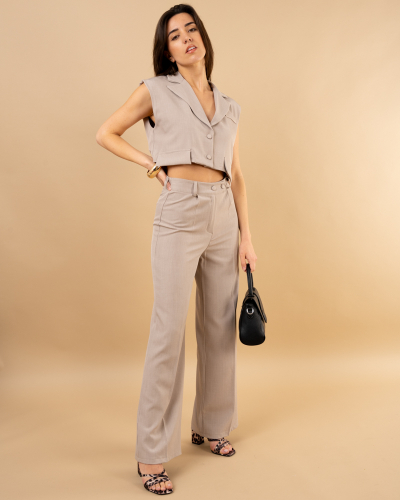 Pantalon large boutons