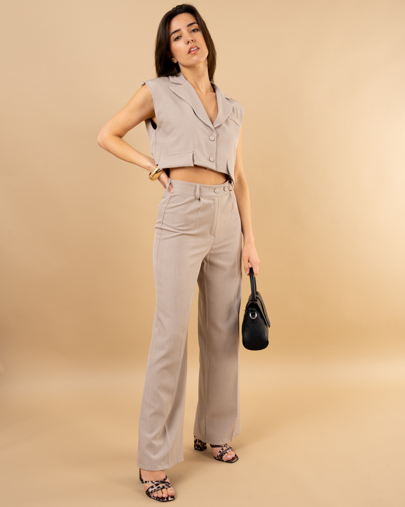 Pantalon large boutons