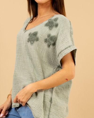 T-shirt étoiles délavé