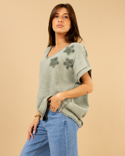 T-shirt étoiles délavé