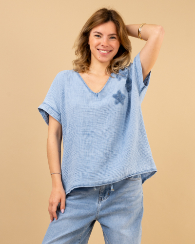 T-shirt étoiles délavé
