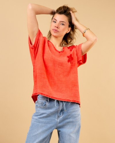 T-shirt étoiles délavé