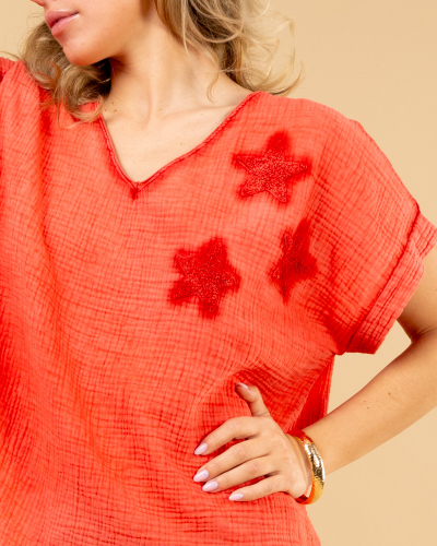 T-shirt étoiles délavé