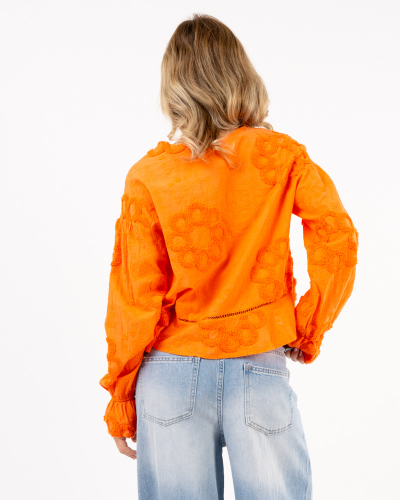 Blouse fleurs brodées