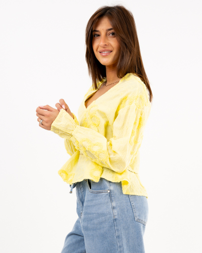 Blouse fleurs brodées