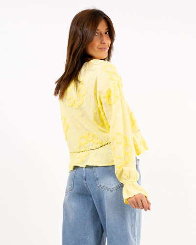 Blouse fleurs brodées