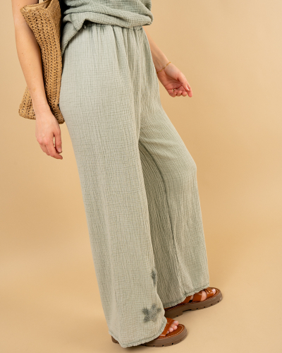 Pantalon large étoiles