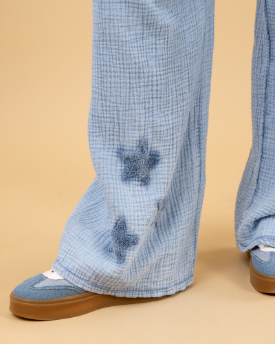 Pantalon large étoiles