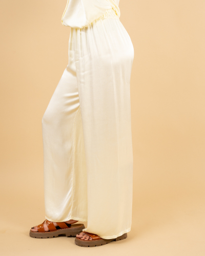 Pantalon large satin