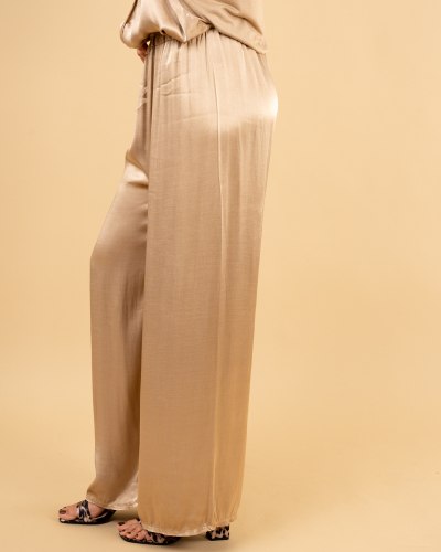 Pantalon large satin