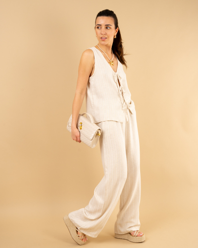 Gilet noeud liseré or