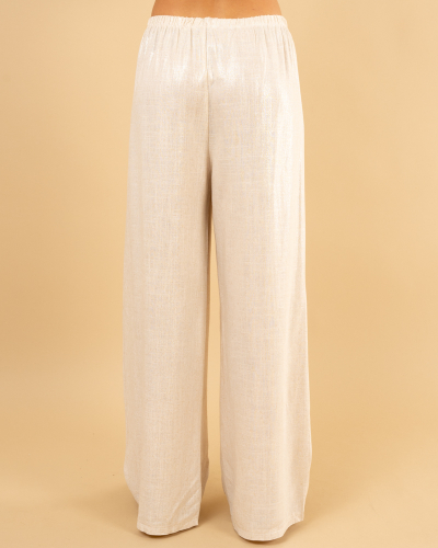 Pantalon lin argenté