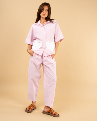 Chemise rayée coeur