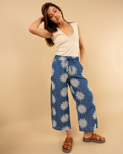 Pantalon jean brodé