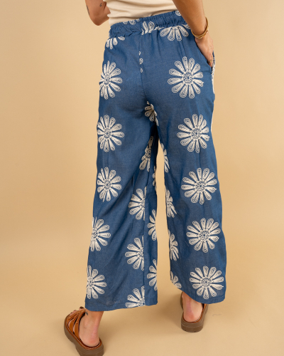 Pantalon jean brodé