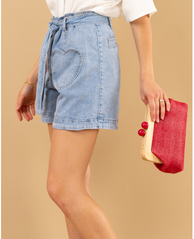 Short poches coeurs