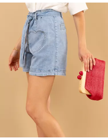 Short poches coeurs