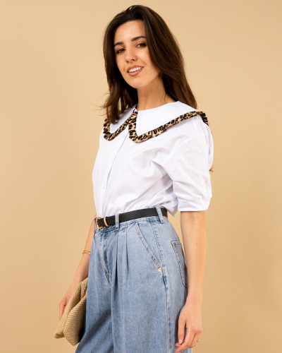 Chemise col claudine léo