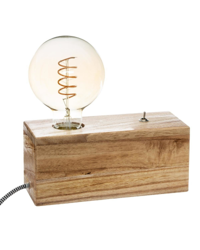 Lampe socle bois