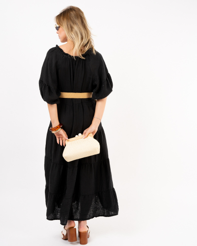 Robe longue ceinture