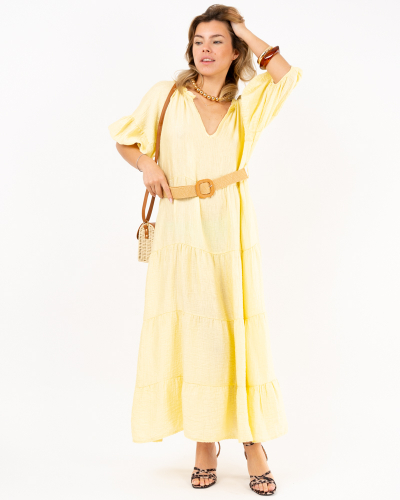 Robe longue ceinture