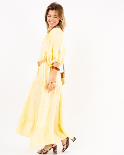 Robe longue ceinture