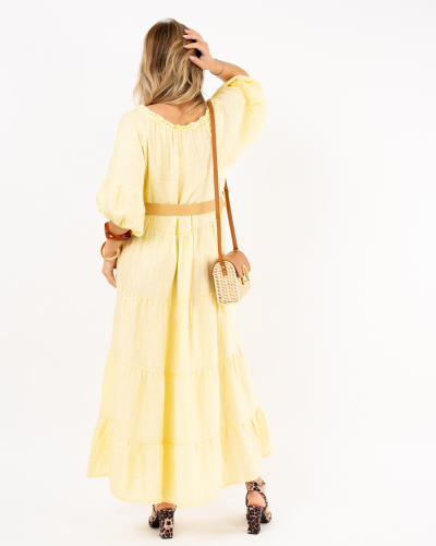 Robe longue ceinture