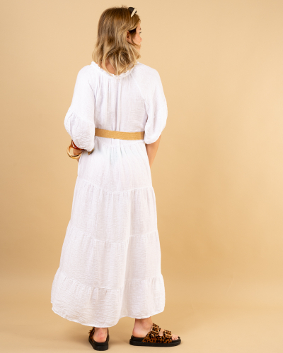 Robe longue ceinture