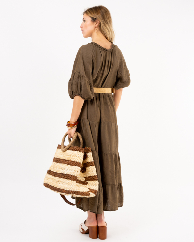 Robe longue ceinture