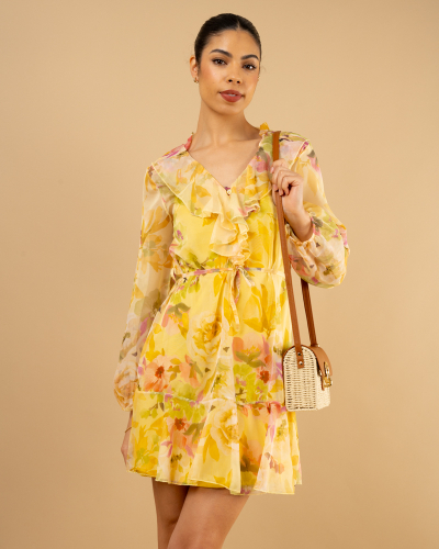 Robe voile volants