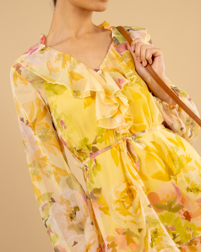 Robe voile volants
