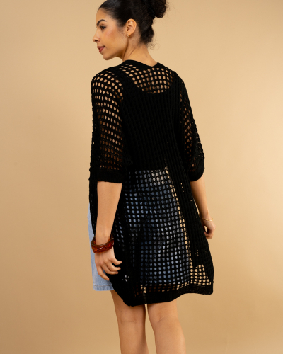 Gilet long ajouré