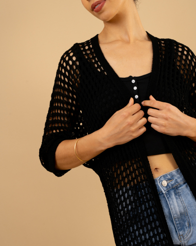 Gilet long ajouré
