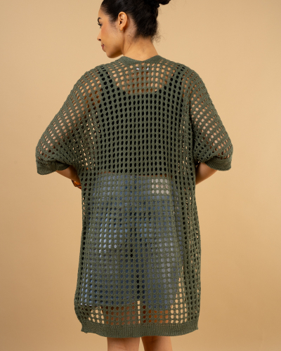 Gilet long ajouré
