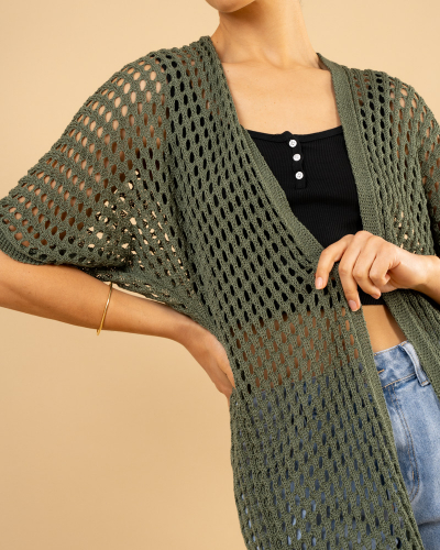 Gilet long ajouré