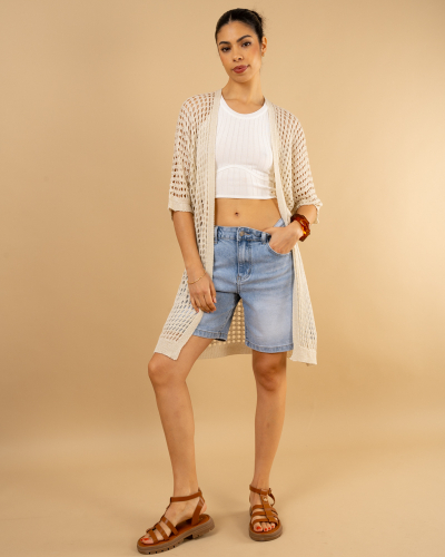 Gilet long ajouré